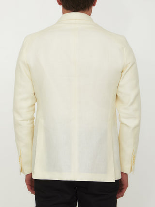 Cream-colored Double-breasted Jacket