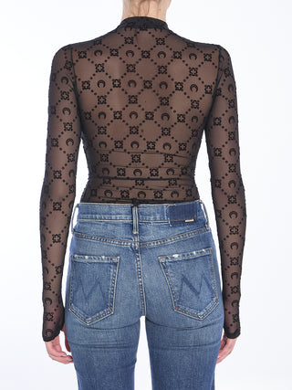 Monogram Mesh Flock Top