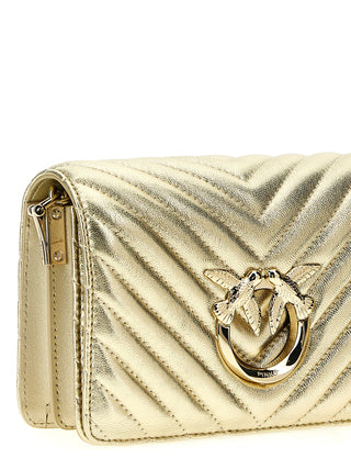 Mini Love Bag Click Metal Chevron Crossbody Bag