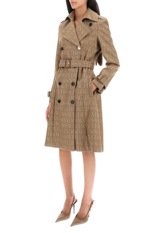 Versace Allover' Double-breasted Trench Coat