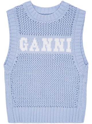 Ganni Sweaters Clear Blue