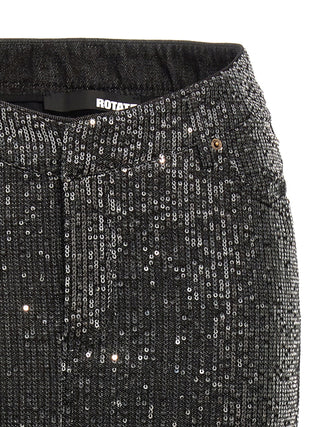 Sequin Denim Skirt