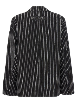 Sequin Pinstripe Blazer