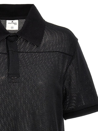 Mesh Fabric Polo Shirt