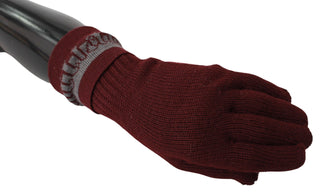 Maroon Wool-blend Designer Gloves