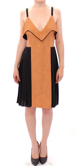 Silk Bronze & Black Sleeveless Sheath Dress - Luxury for You