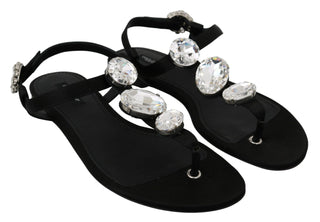 Elegant Crystal-embellished Silk Sandals