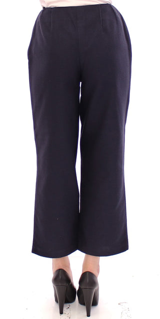 Chic Cropped Blue Pants - Exquisite Craftsmanship - Luxury for You