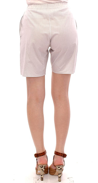 Chic White Checkered Cotton Shorts - Luxury for You