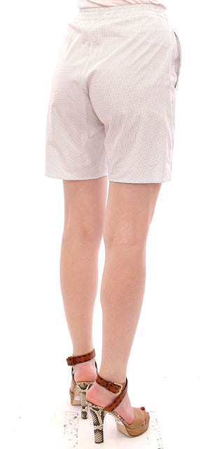 Chic White Checkered Cotton Shorts - Luxury for You