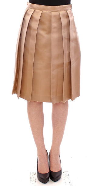 Elegant Silk Pleated Knee-length Skirt - Luxury for You