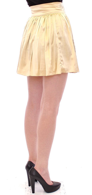 Chic Beige Floral Embroidered Mini Skirt - Luxury for You