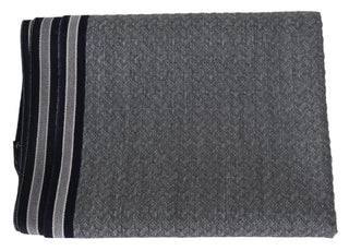 Elegant Gray Wool Scarf With Signature Stripes