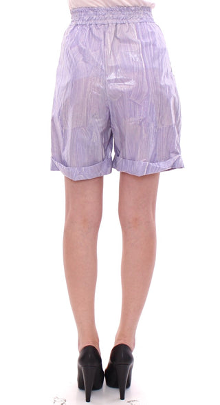 Elegant Purple Viscose Shorts - Side Zip Closure - Luxury for You