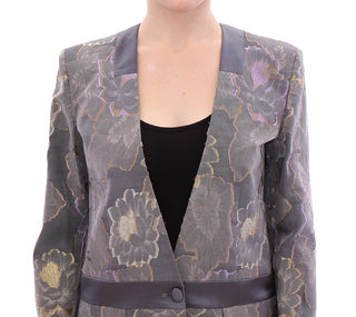 Chic Silk Floral One-button Blazer - Luxury for You