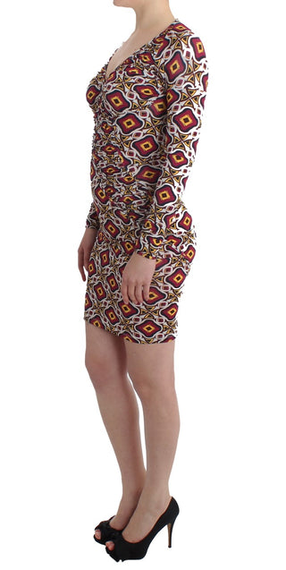 Chic Multicolor Cocktail V-neck Dress - Luxury for You