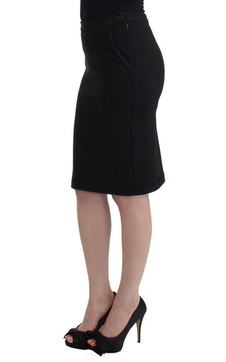 Chic Black Pencil Skirt Knee Length With Side Zip - Luxury for You