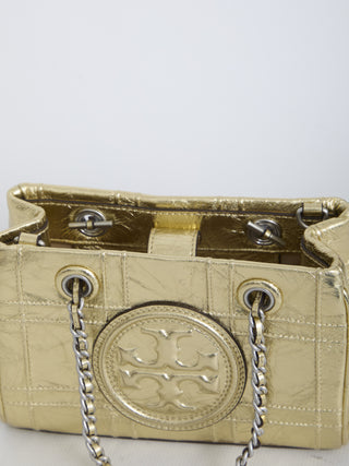 Fleming Soft Metallic Quilt Mini Chain Tote Bag