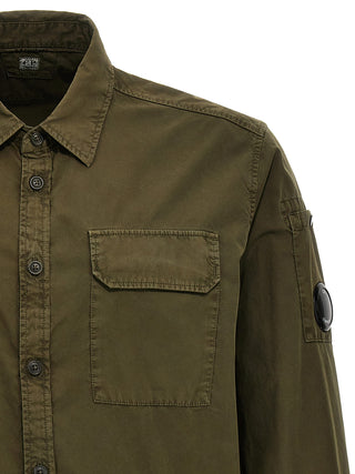 Gabardine Shirt With Logo Badge