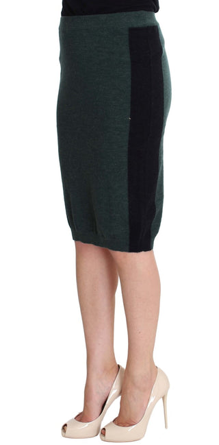 Emerald Elegance Wool-blend Pencil Skirt - Luxury for You