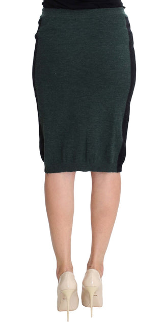 Emerald Elegance Wool-blend Pencil Skirt - Luxury for You