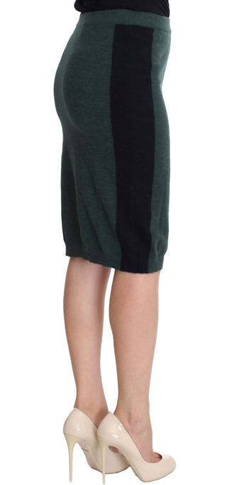 Emerald Elegance Wool-blend Pencil Skirt - Luxury for You