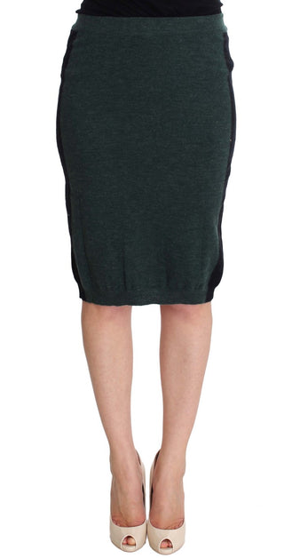 Emerald Elegance Wool-blend Pencil Skirt - Luxury for You