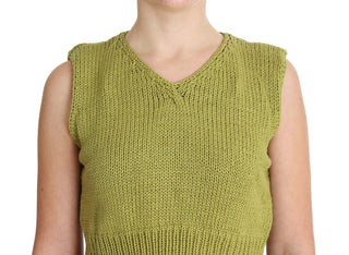 Elegant Green Sleeveless Vest Sweater - Luxury for You