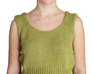 Elegant Green Knit Sleeveless Vest Sweater - Luxury for You