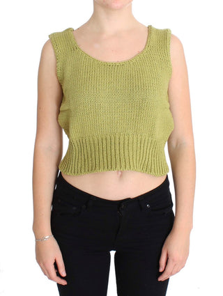 Elegant Green Knit Sleeveless Vest Sweater - Luxury for You