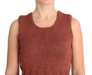 Chic Red Sleeveless Knit Vest Sweater - Luxury for You