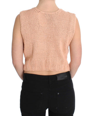 Elegant Pink Knitted Sleeveless Vest Sweater - Luxury for You