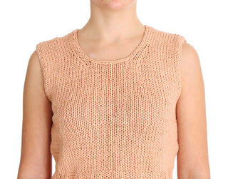 Elegant Pink Knitted Sleeveless Vest Sweater - Luxury for You