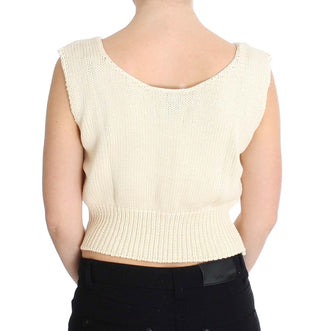 Beige Sleeveless Knit Vest Sweater - Luxury for You