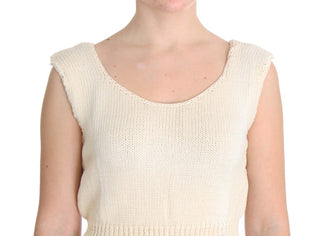 Beige Sleeveless Knit Vest Sweater - Luxury for You