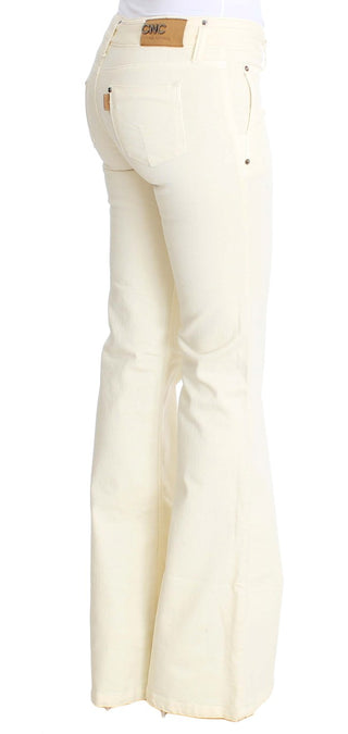 Chic Off-white Flared Designer Jeans - Luxury for You