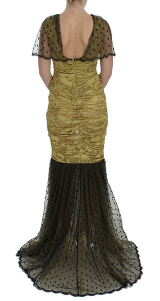 Yellow Floral Lace Sheath Dress - Luxury for You