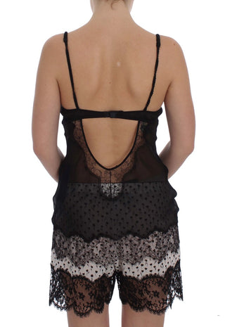 Elegant Black Silk Lace Lingerie Chemise - Luxury for You