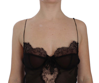 Elegant Black Silk Lace Lingerie Chemise - Luxury for You