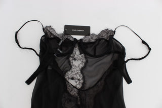 Elegant Black Silk Lace Lingerie Chemise - Luxury for You