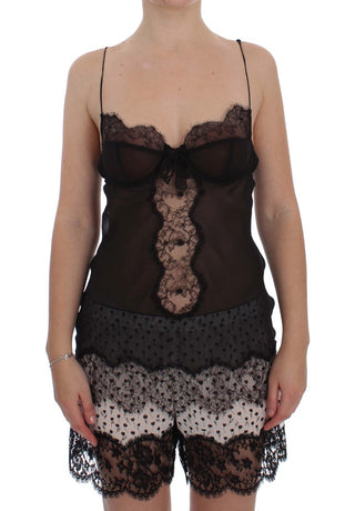 Elegant Black Silk Lace Lingerie Chemise - Luxury for You