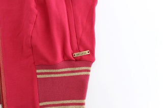 Elegant Pink Zip Cardigan With Logo Detailing - Luxury for You