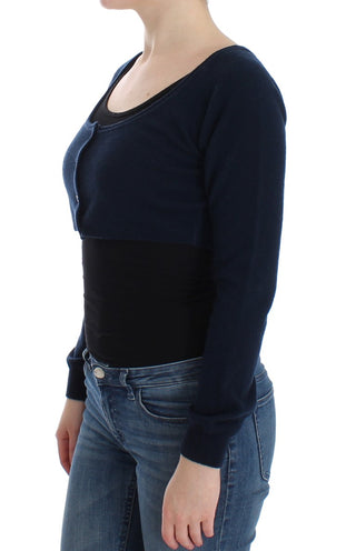 Chic Cashmere-blend Cropped Sweater In Blue - Luxury for You