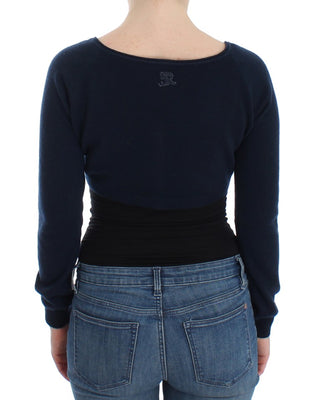 Chic Cashmere-blend Cropped Sweater In Blue - Luxury for You