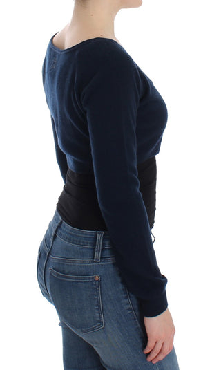 Chic Cashmere-blend Cropped Sweater In Blue - Luxury for You