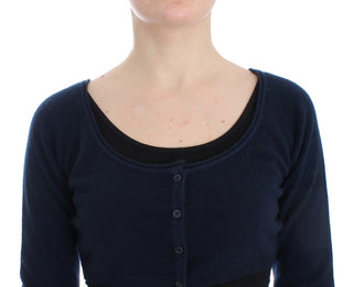 Chic Cashmere-blend Cropped Sweater In Blue - Luxury for You