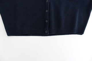 Chic Cashmere-blend Cropped Sweater In Blue - Luxury for You