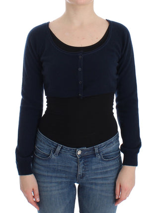 Chic Cashmere-blend Cropped Sweater In Blue - Luxury for You