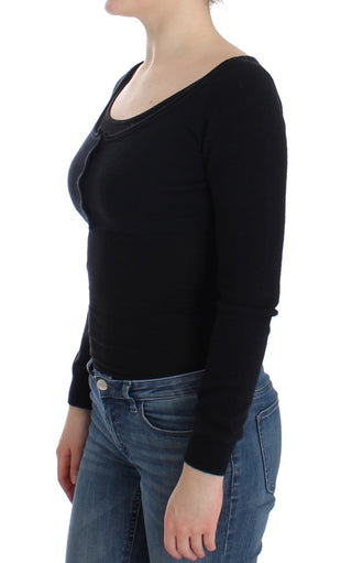 Chic Cropped Black Wool-cashmere Sweater - Luxury for You