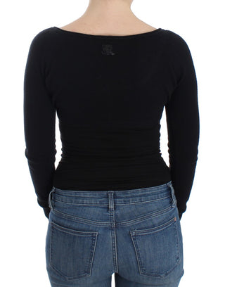 Chic Cropped Black Wool-cashmere Sweater - Luxury for You